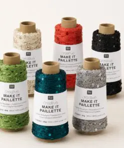 Rico Design Make It Paillette. Følgetråd med palietter der findes i mange farver.