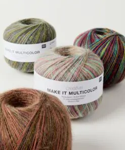 Rico Design Creative Make It Multicolor følgetråd i uld Rico Design Make It Multicolor effektgarn med farvespil