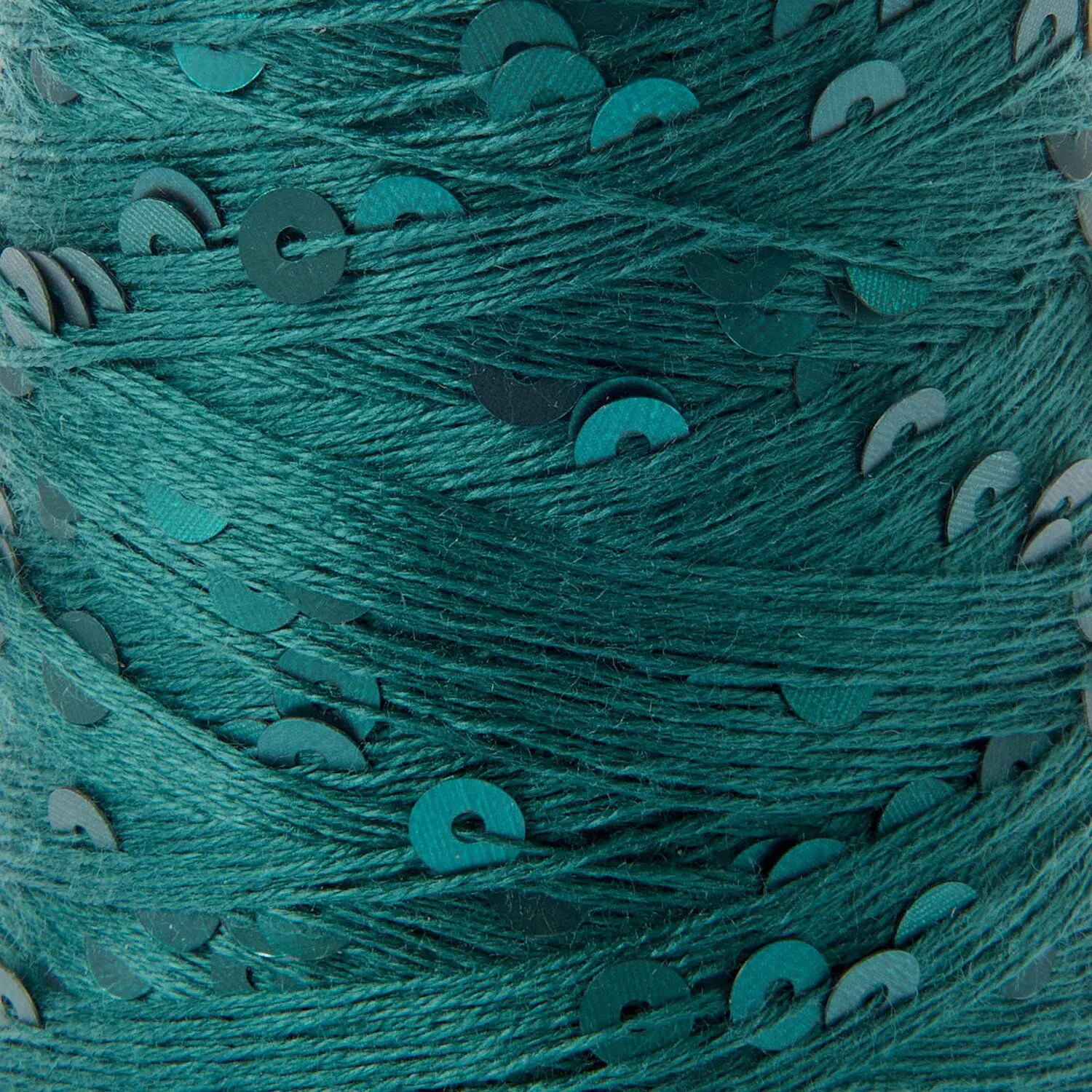 Make It Paliette 003 Petrol Closeup. Effektgarn med palietter.