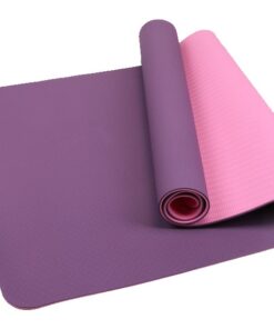 Yogasæt komplet Lilla – TPE Yogamåtte 6mm, 2 yogablokke, Yogapølle og Yogastrop