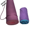 Yogasæt Lilla TPE yogamåtte og Yogahåndklæde i mikrofiber gratis fragt