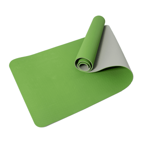 Yogamåtte TPE 2 lag – 6 mm – Grøn/Grå