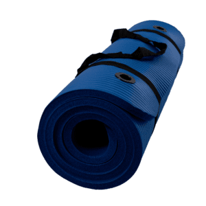 Træningsmåtte Blå – 1,5 cm. tyk og skridsikker. Inklusiv bæresele.