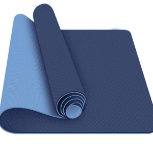 Træningsmåtte / Yogamåtte 2 lag stødabsorberende TPE – 8 mm – Blå/Lys blå
