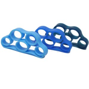 Fingertræner sæt med 3 styrker. Styrketræner til fingre i silicone.