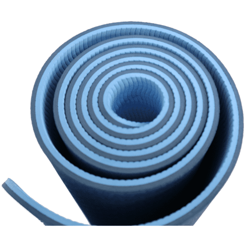 Træningsmåtte / Yogamåtte 2 lag stødabsorberende TPE – 8 mm – Blå/Lys blå