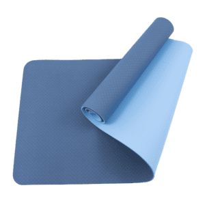 Yogamåtte TPE 6 mm tyk Rigtig god kvalitetsmåtte til yoga og træning der kræver et blødt og fast underlag. Blå og lys blå 2 lags TPE fra www.nemhjem.dk Billigt yogaudstyr