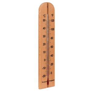 Termometer i træ til brug i udenfor, indenfor eller i drivhuset. Flot træ termometer så du kan se temperaturen og om det er plantetid. Hø kvlitet til lav pris på www.nemhjem.dk