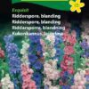 Ridderspore blomsterfrø blanding. Ridderspore er velegnet som snitblomst og til tørring og brug som tørrede blomster i evighedsbuketter. Billige kvalitetsfrø fra www.nemhjem.dk