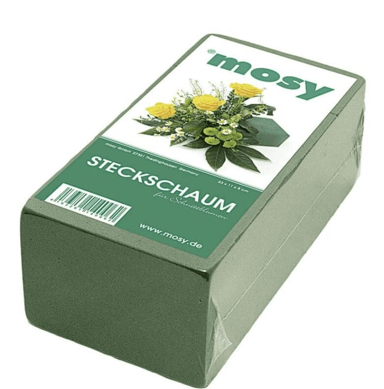 Blomsterskum i blok 23x11x8 cm. FRA 9,95 KR/STK. MOSY blomsterskum til dekorationer. Mosy