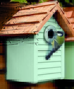 Redekasse / Fuglehus “Beach Hut” i Grøn. FSC-certificeret træ.