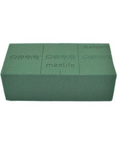 Blomsterskum OASIS i blok 23x11x7,5 cm – Kun 10,95 kr/stk – Pakketilbud: 20 stk Grøn OASIS.