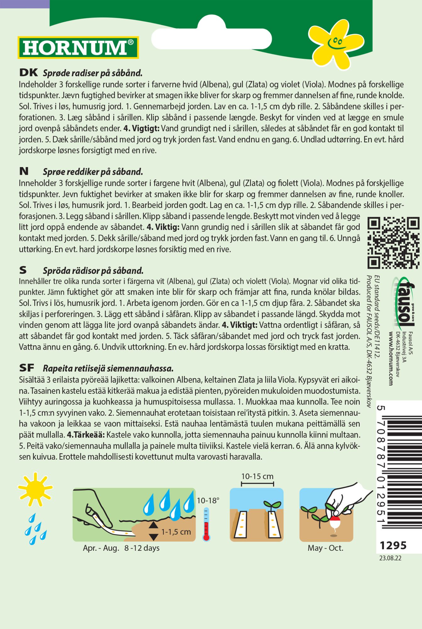 Radiser – Farverig blanding af runde radiser – Radise frø – Grøntsagsfrø