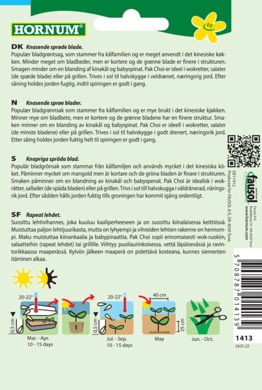 Pak Choi – Knasende sprøde blade – Grøntsagsfrø