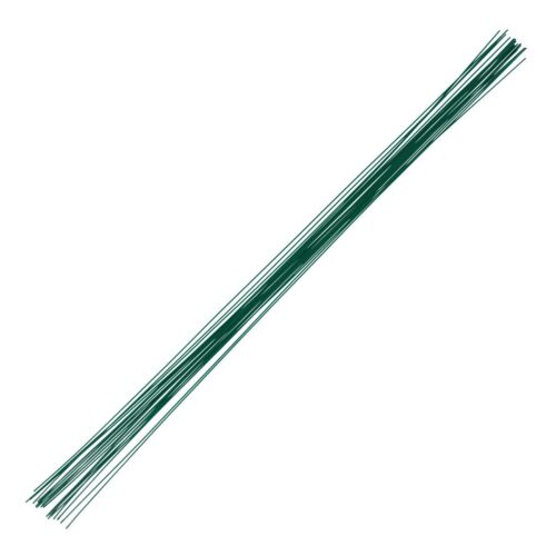 Blomsterpinde grøn lakeret metal. Længde 50 cm Blomstertråd ø 1,1 mm.