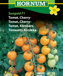 Tomatfrø – Orange Cherrytomat “Sungold”. Kan dyrkes i drivhus eller på friland – Grøntsagsfrø
