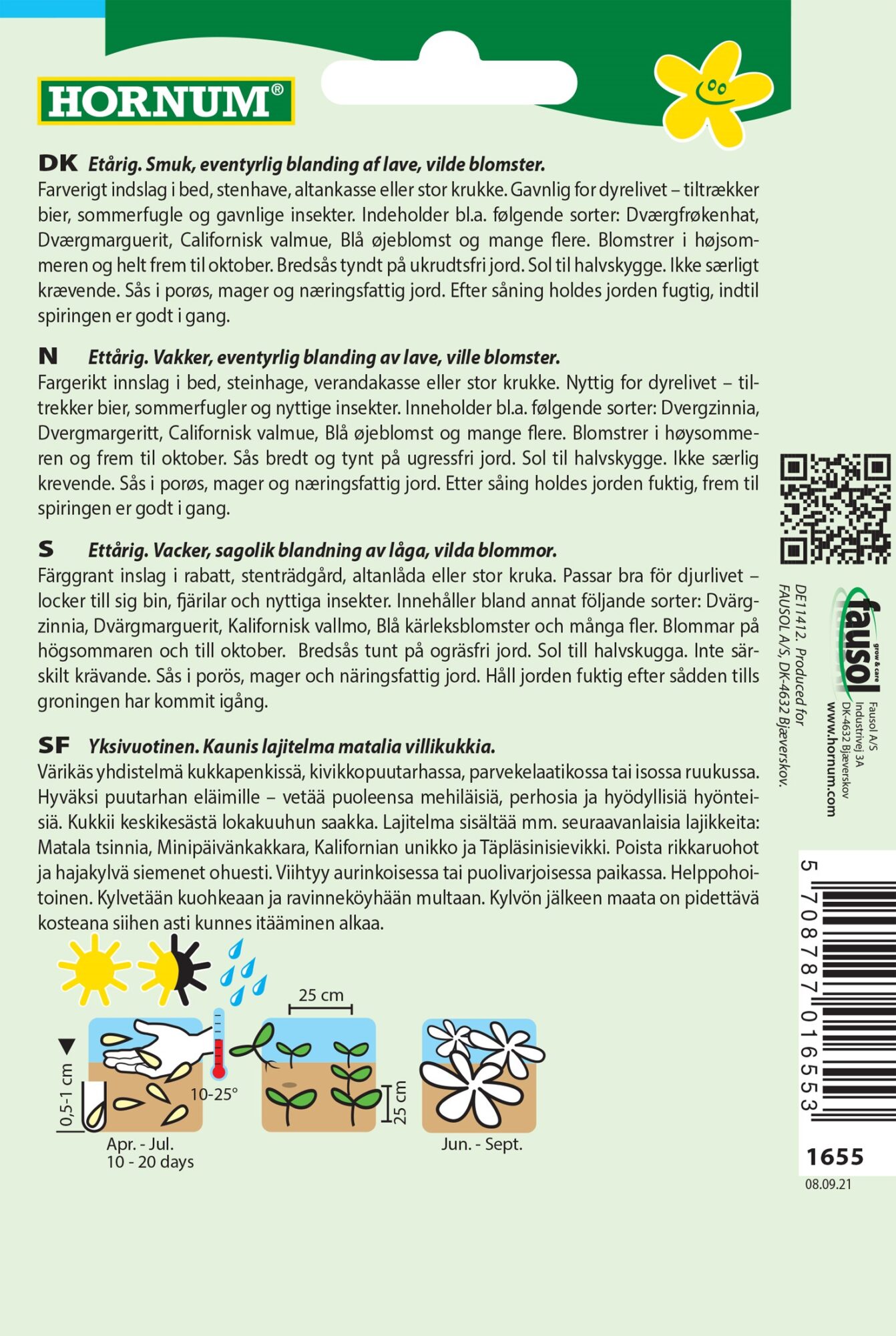 Blomsterfrø blanding 1001 nat drøm – Blanding af lave vilde blomster – Blomsterfrø