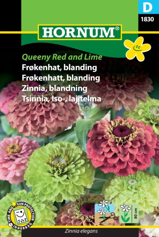 Frøkenhat frøblanding – Queeny Red and Lime – Blomsterfrø