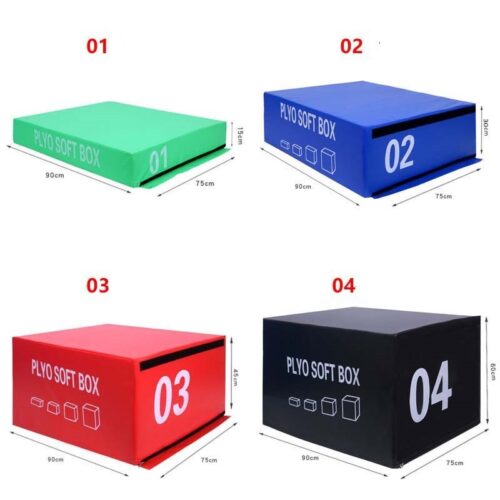 Plyo Soft Box Sæt / Jump box Sæt med 4 størrelser – 15, 30 ,45 og 60 cm.