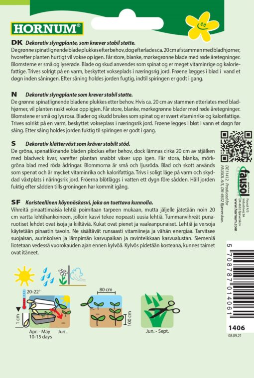 Malabarspinat frø – Velsmagende og dekorativ – Grøntsagsfrø