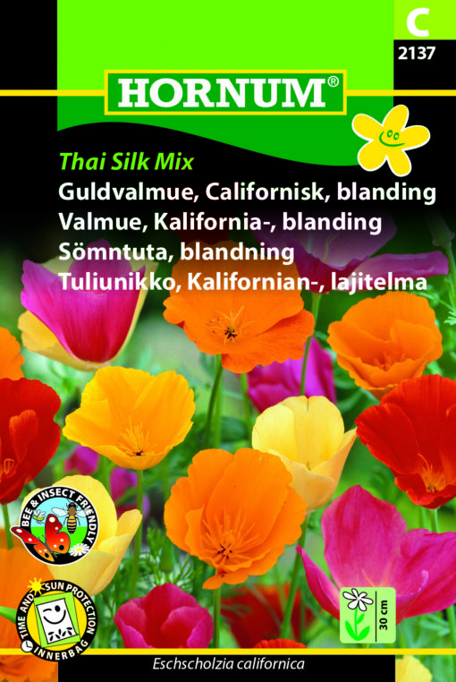 Guldvalmuefrø “Thai Silk Mix” – Valmuer i et sjældent mix af farver – Blomsterfrø