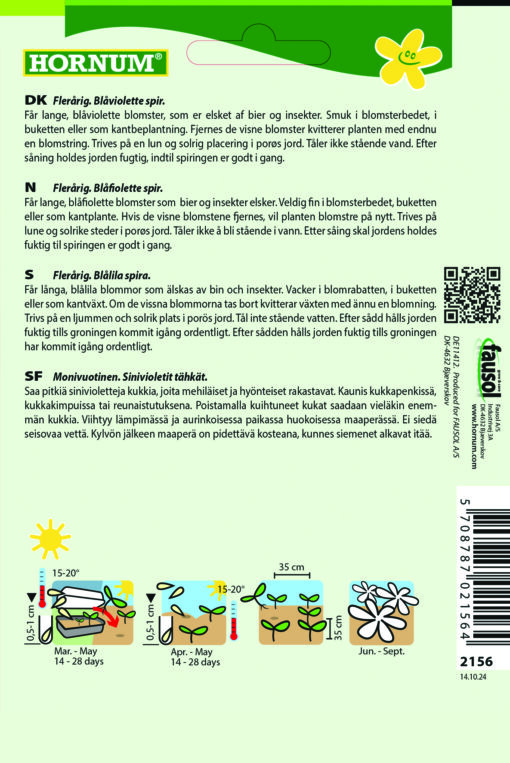 Ærenpris Aks – Blåviolette blomster på lang stilk – Blomsterfrø