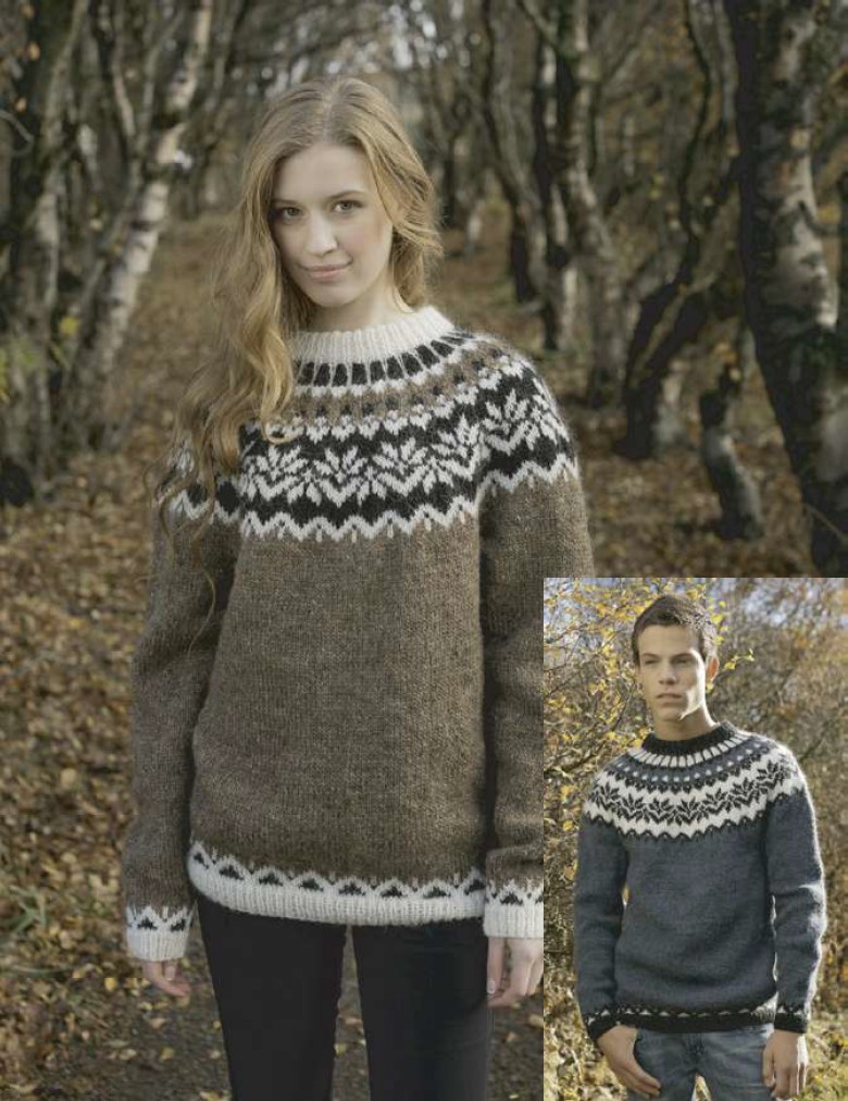 Gratis Strikkeopskrift – Islandsk Sweater “Afmæli” – Strikkes i “Lettlopi” Islandsk Uldgarn