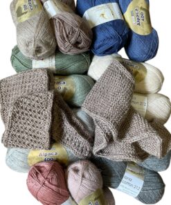 Garnpakke til 2 styk Scarf – for kun 80 kr. Alpaca, Uld og bomuld.