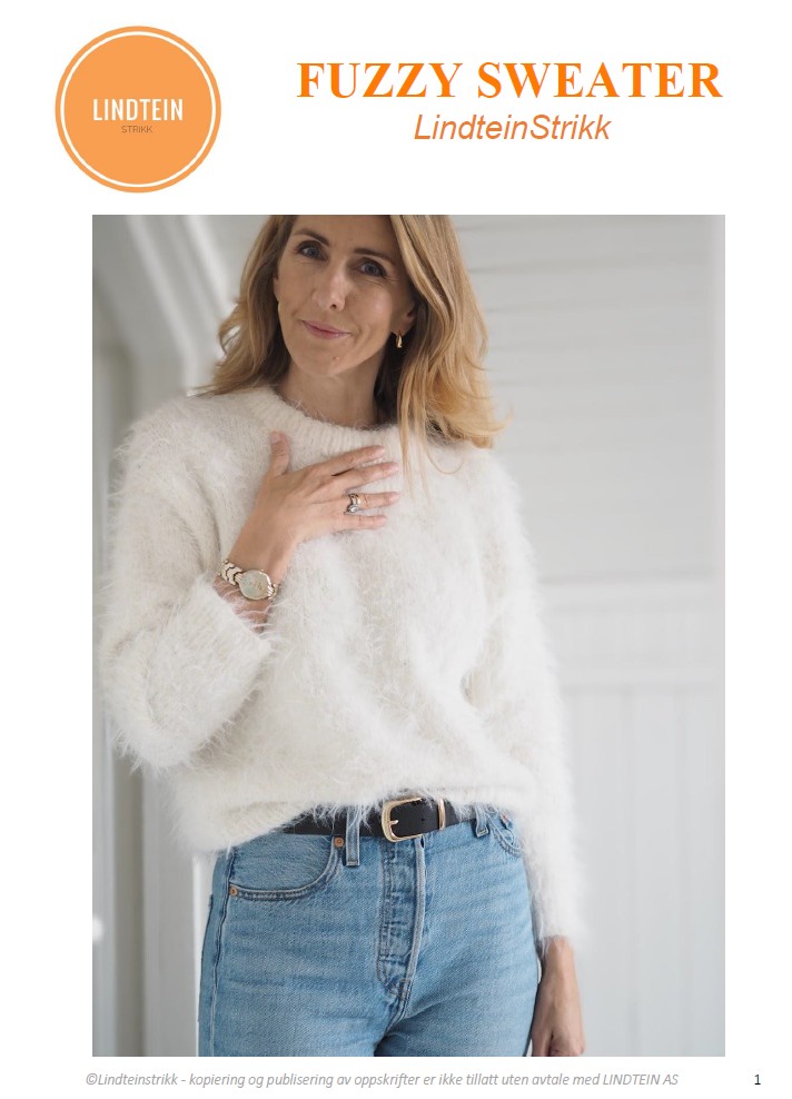 StrikkeKit “Fuzzy Sweater” (Opskrift + Garn) – Ultra blød og elegant – Størrelse S
