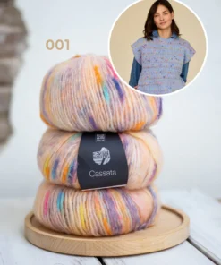 StrikkeKit Vest i Cassata garn. (Garn + Opskrift) Størrelse 48/50