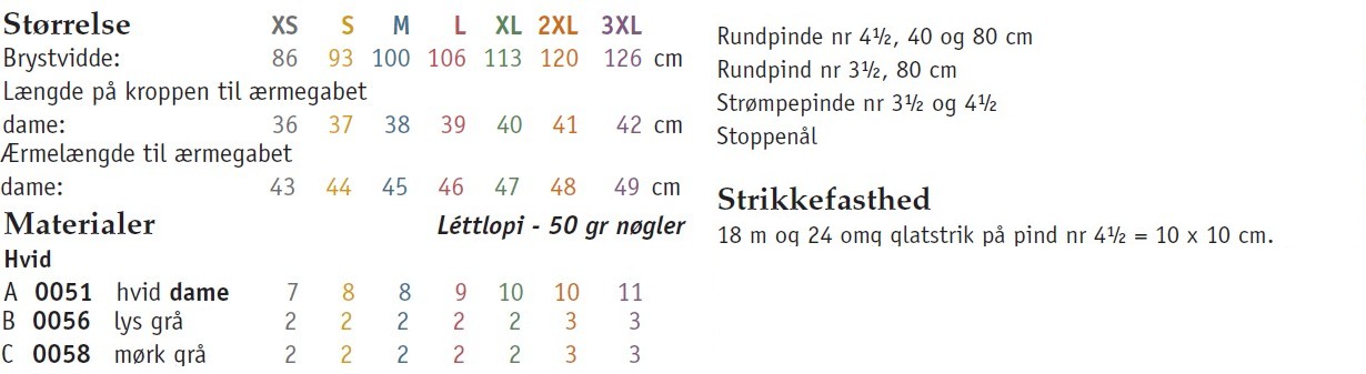 Islandsk Sweater Gjöf Materialer og størrelser Islandsk Dame Sweater 3 farver. Køb lækkert Islandsk uldgarn på nemHjem.dk til lave priser