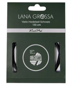 KnitPro Kabel / Wire Vario i sort til udskiftelige rundpinde. (Lana Grossa)