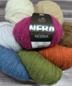Lana Grossa Nebbia (NERA) garn – 55 % ekstrafin Merinould og 45 % baby Alpaca