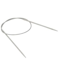 Rundpinde 40 cm med fast wire i rustfri stål. Lana Grossa strikkepinde.