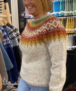 Strikkeopskrift – Islandsk Sweater “Góa” 44-24 – Strikkes i “Fjallalopi” (Sendes straks)