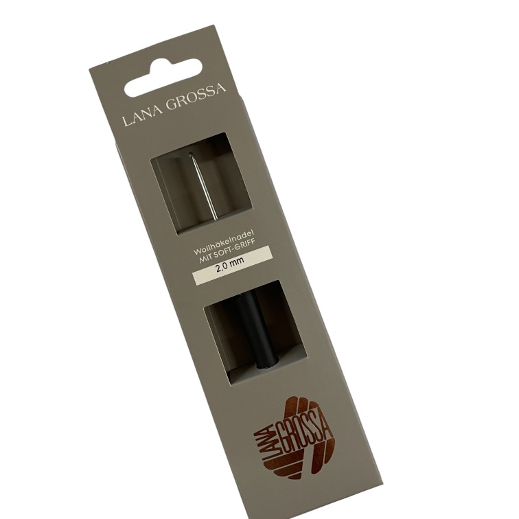 Hæklenål med soft grib (Aluminium nål) 15 cm. Størrelse: 2-12 mm.