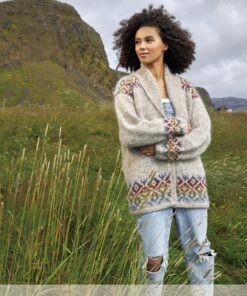 Strikkeopskrift – Islandsk Cardigan “Loford” 40-12 (Lettlopi og Alafoss-lopi) Sendes straks