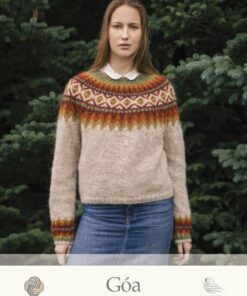 StrikkeKit – Islandsk Sweater “Góa” 44-24″ Størrelse XS-M  “Fjallalopi”