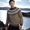 Strikkeopskrift – Islandsk sweater “Kátir karlar” 38-05 – “Plötulopi” (Sendes straks)