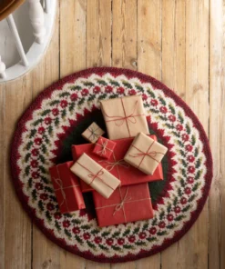 StrikkeKit – Rundt juletæppe ø 70 cm. “Tranebær” 44-19 – “Alafosslopi”