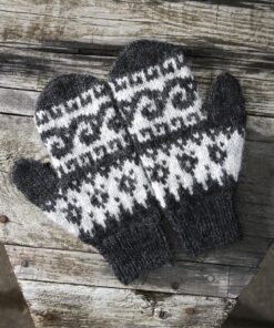 Strikkeopskrift – Vanter i uld “Krókur” strikket i Lettlopi 40-06 (Sendes straks)