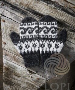 Strikkeopskrift – Vanter i uld “Krókur” strikket i Lettlopi 40-06 (Sendes straks)