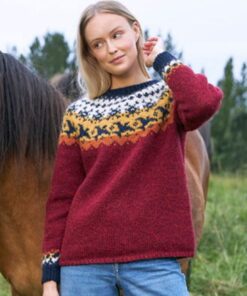 Strikkeopskrift – “Farfuglar 40-15” Skøn sweater flot mønster – Strikkes i “Lettlopi” (Sendes straks)