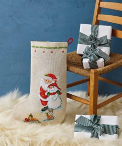 Broderikit Julesok “Julemand og Snemand” 28x44cm – Julebroderi