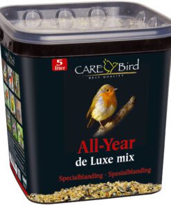 Fuglefoder “All year de Luxe” til havens vilde fugle. Energiholdig basisfoder 5 ltr.