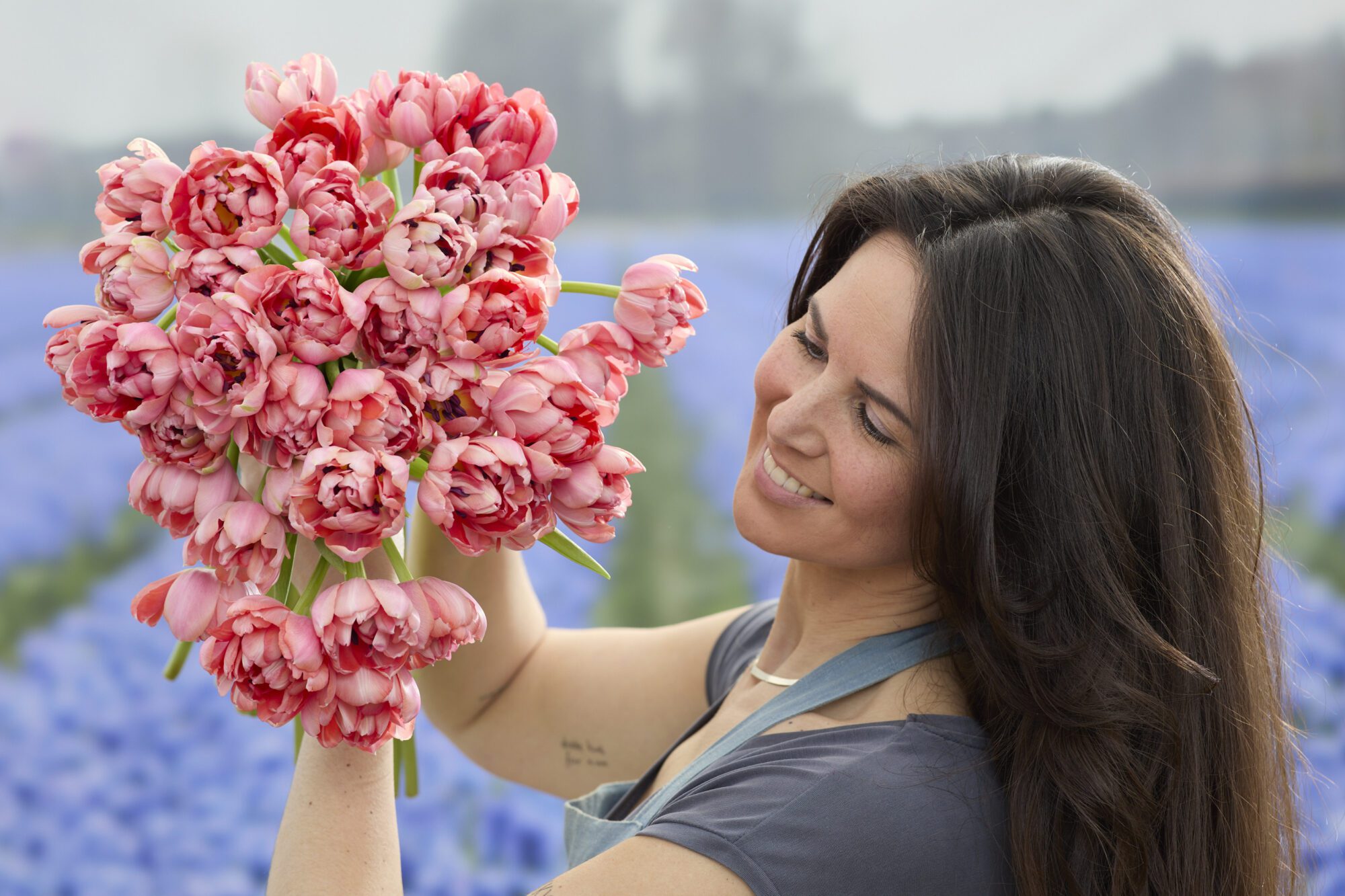Tulipanløg ‘Etched Salmon’ (Double Early) – Str. 12+ | Laksefarvet fyldt tulipan | FRA 5,96 KR