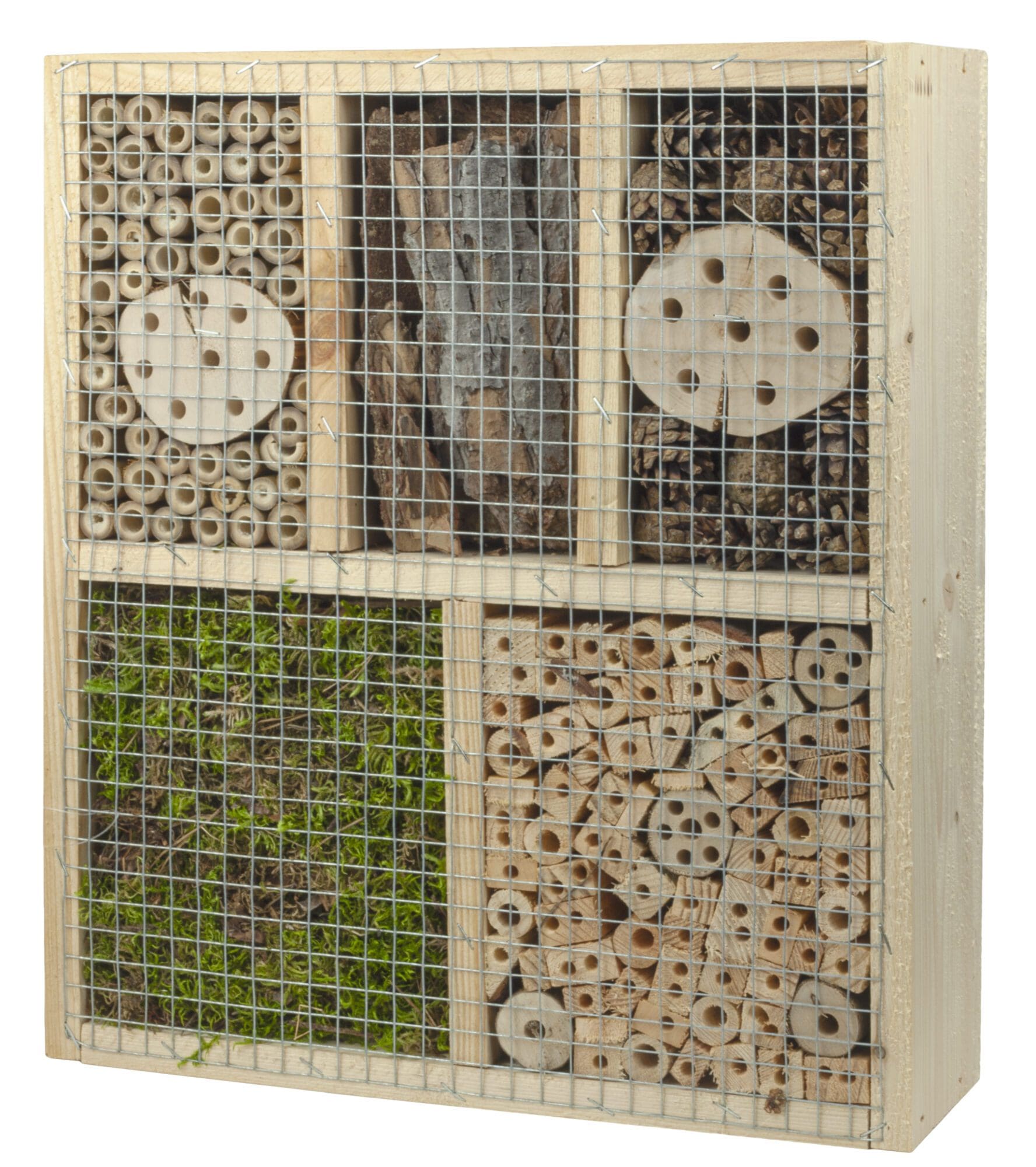Care-Bird Insekthotel Natur Firkant – 38 x 12 x 43 cm (Stor model)