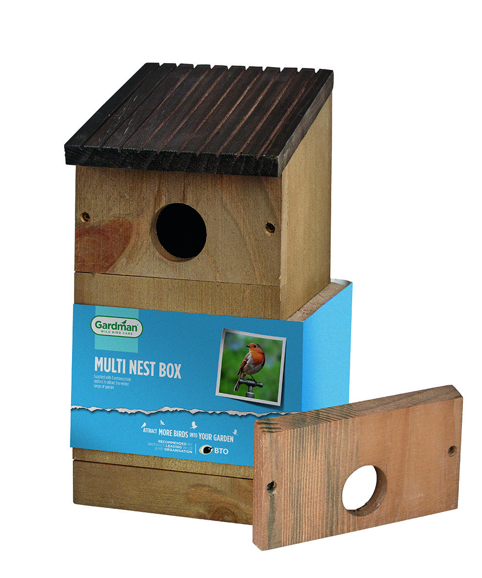 Gardman Multi Redekasse – 3-i-1 Fuglekasse med Udskiftelig Front for Haven