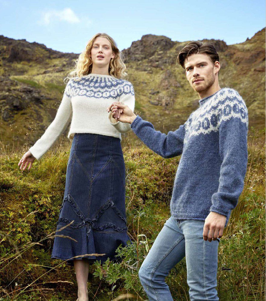 Strikkeopskrift Já! / Ja-trøjen 38-01 – Islandsk unisex sweater i Léttlopi (Sendes straks)