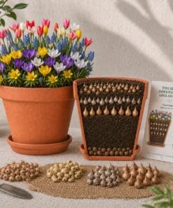 Tidlig og Insektvenlig løglasagne – 60 blomsterløg til små tidlige blomster i én krukke